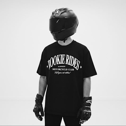 ROOKIE RIDES Motorcycle Club Tee